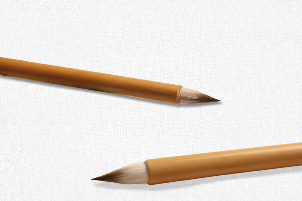 鸡距小楷毛笔 兼毫 初学者向け 二王小行草書谱用 小号・中号 短锋蔁頭筆 墨心書道